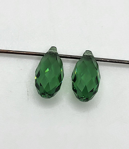 #6010 - 2pc Swarovski Crystal Erinite 11x5.5mm Briolette Pendant; LAST ONE