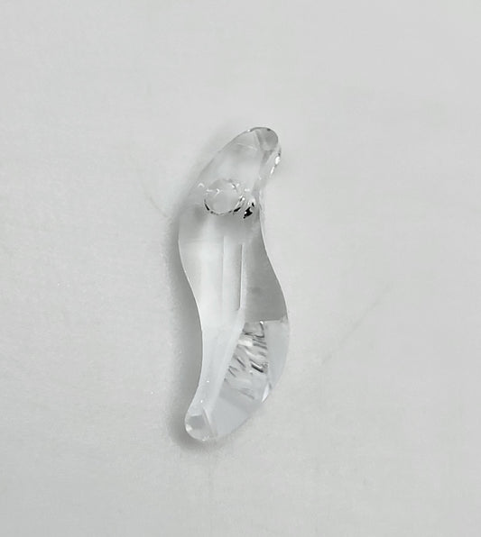 #6525 - Swarovski Crystal Clear 19mm Wave Pendant; LAST ONE