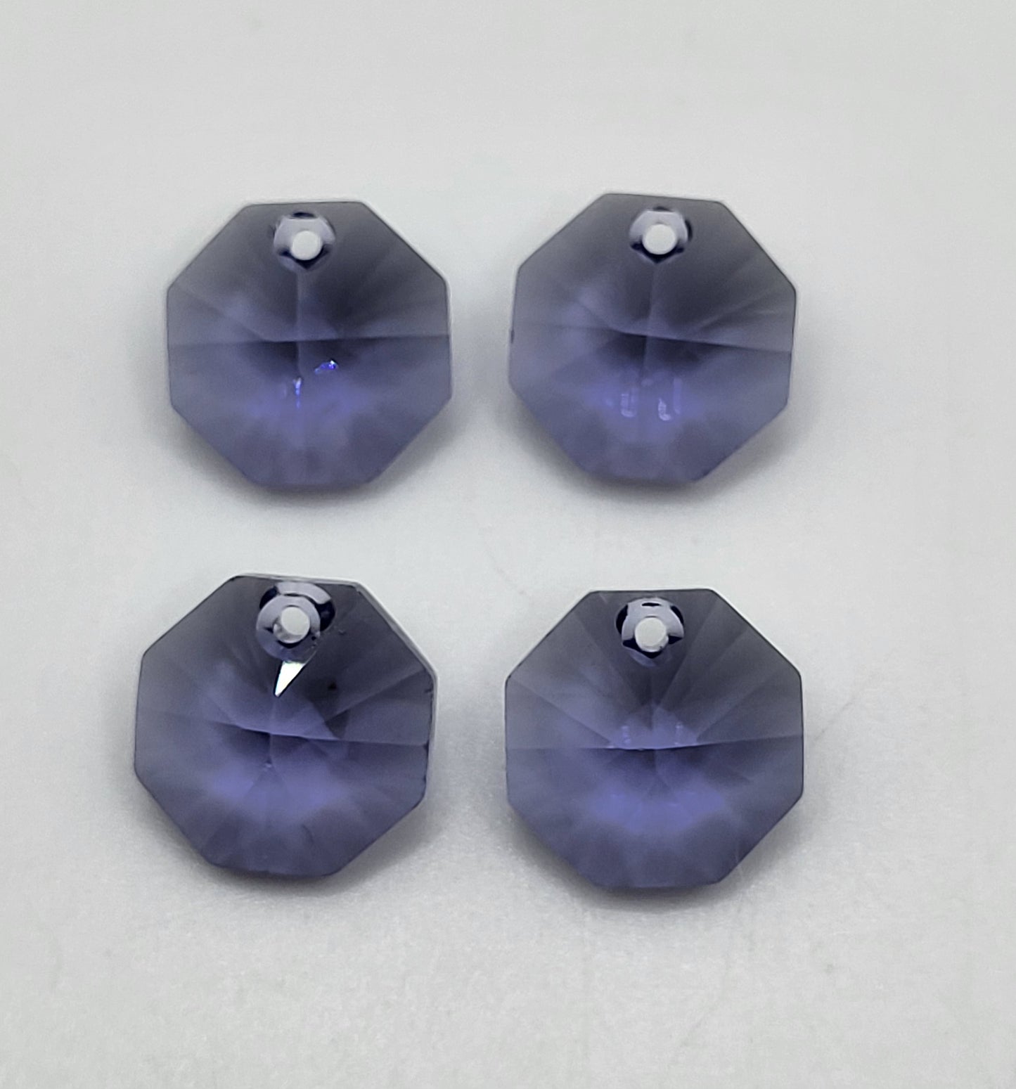 #6401 - 4pc Swarovski Crystal Tanzanite 12mm Octagon Pendants; LAST ONE