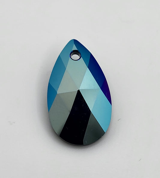 #6106 - Swarovski Crystal Jet Black Shimmer 22mm Pear Pendant; LAST ONE