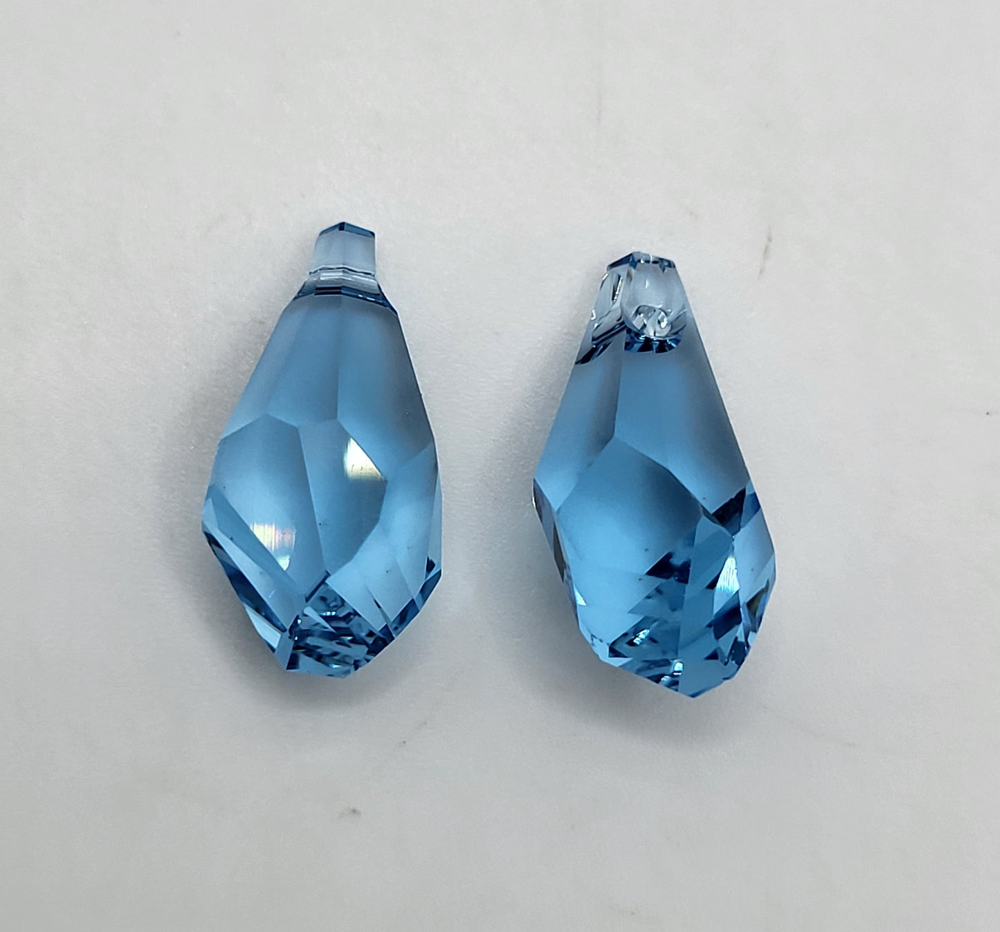 #6015 - 2pc Swarovski Crystal Aquamarine 17mm Polygon Pendant; LAST ONE