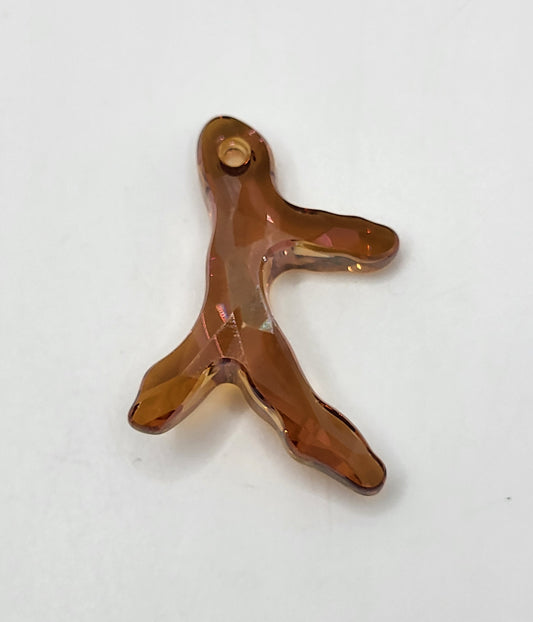 #6790 - Swarovski Crystal Copper 40mm 3-Sprig Coral Pendant; LAST ONE