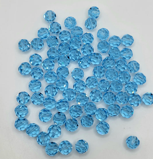 CLEARANCE MIX!  78pc ?Swarovski? Aquamarine 8mm Round Beads