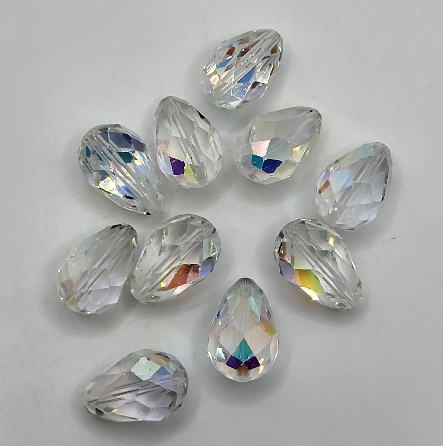 CLEARANCE MIX!  10pc Swarovski Crystal Clear AB 15x10mm Teardrop 5500 Beads