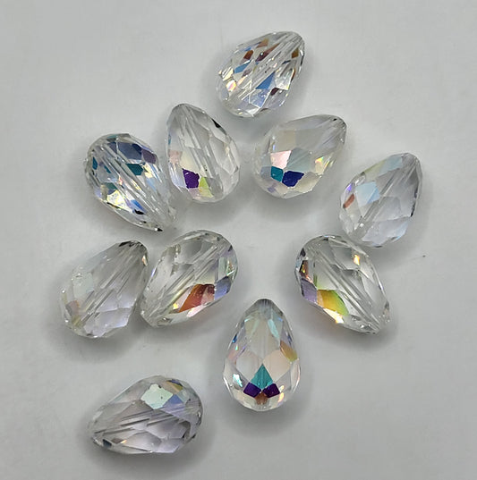 CLEARANCE MIX!  10pc Swarovski Crystal Clear AB 15x10mm Teardrop 5500 Beads