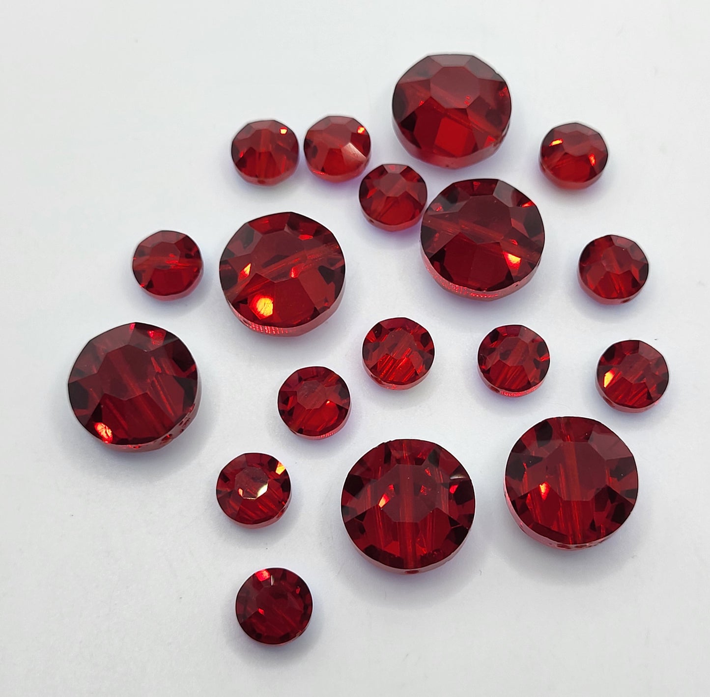 CLEARANCE MIX!  18pc Swarovski Crystal Siam AB Lentil 5100 Beads