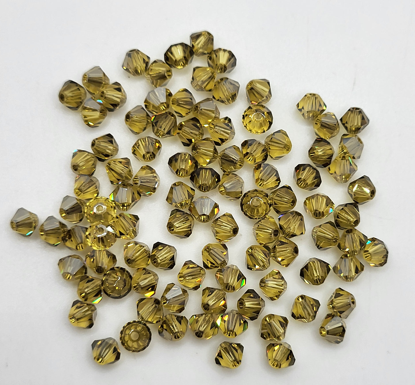 #5328 - Swarovski Crystal 4mm Bicone Beads - Satin Effect; 24pc per pack