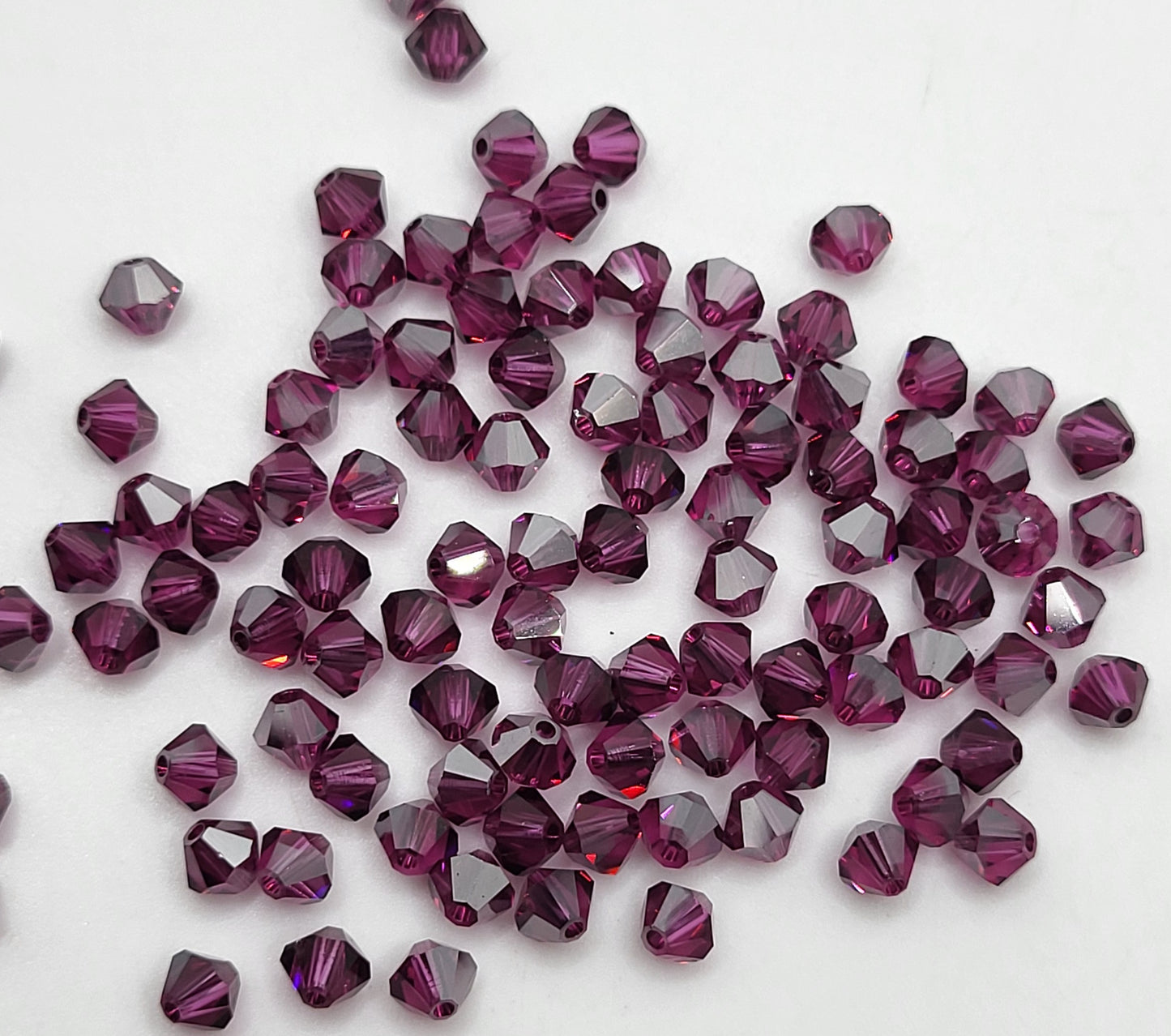 #5328 - Swarovski Crystal 4mm Bicone Beads - Satin Effect; 24pc per pack