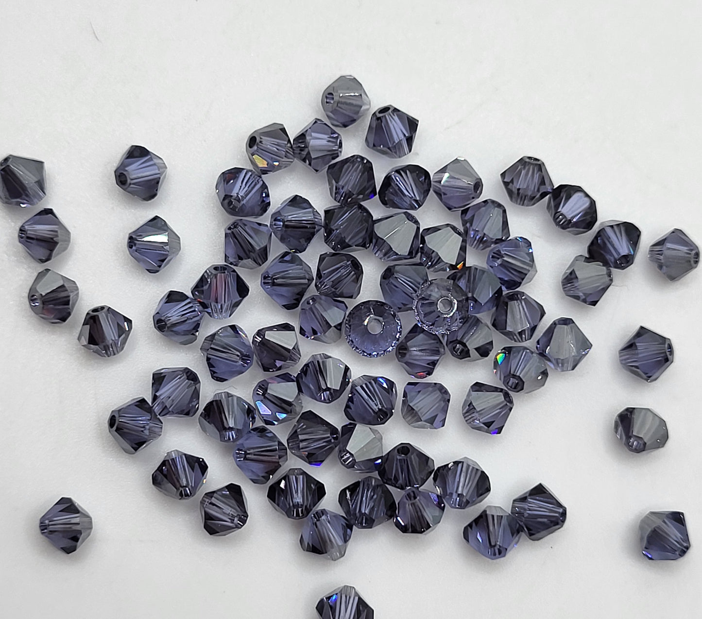 #5328 - Swarovski Crystal 4mm Bicone Beads - Satin Effect; 24pc per pack