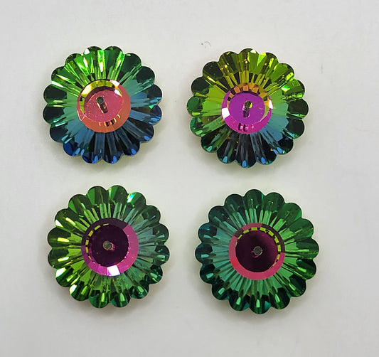 #3701 - 4pc Swarovski Crystal Vitrail Medium 20mm Margarita Flower, Button; LAST ONE