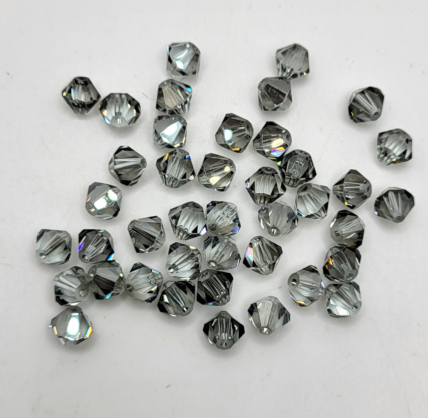#5328 - Swarovski Crystal 6mm Bicone Beads w/ Satin Finish; 12pc per pack