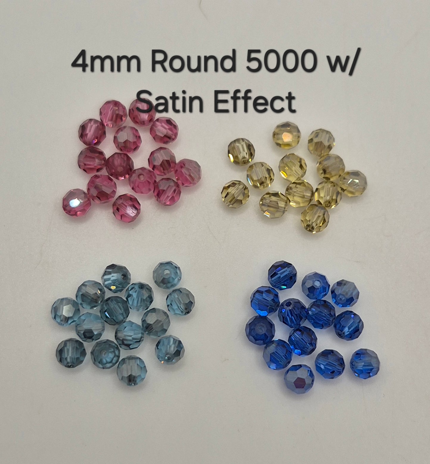 #5000 - Swarovski Crystal 4mm Faceted Round Beads w/ Satin Effect; 24pc per pack