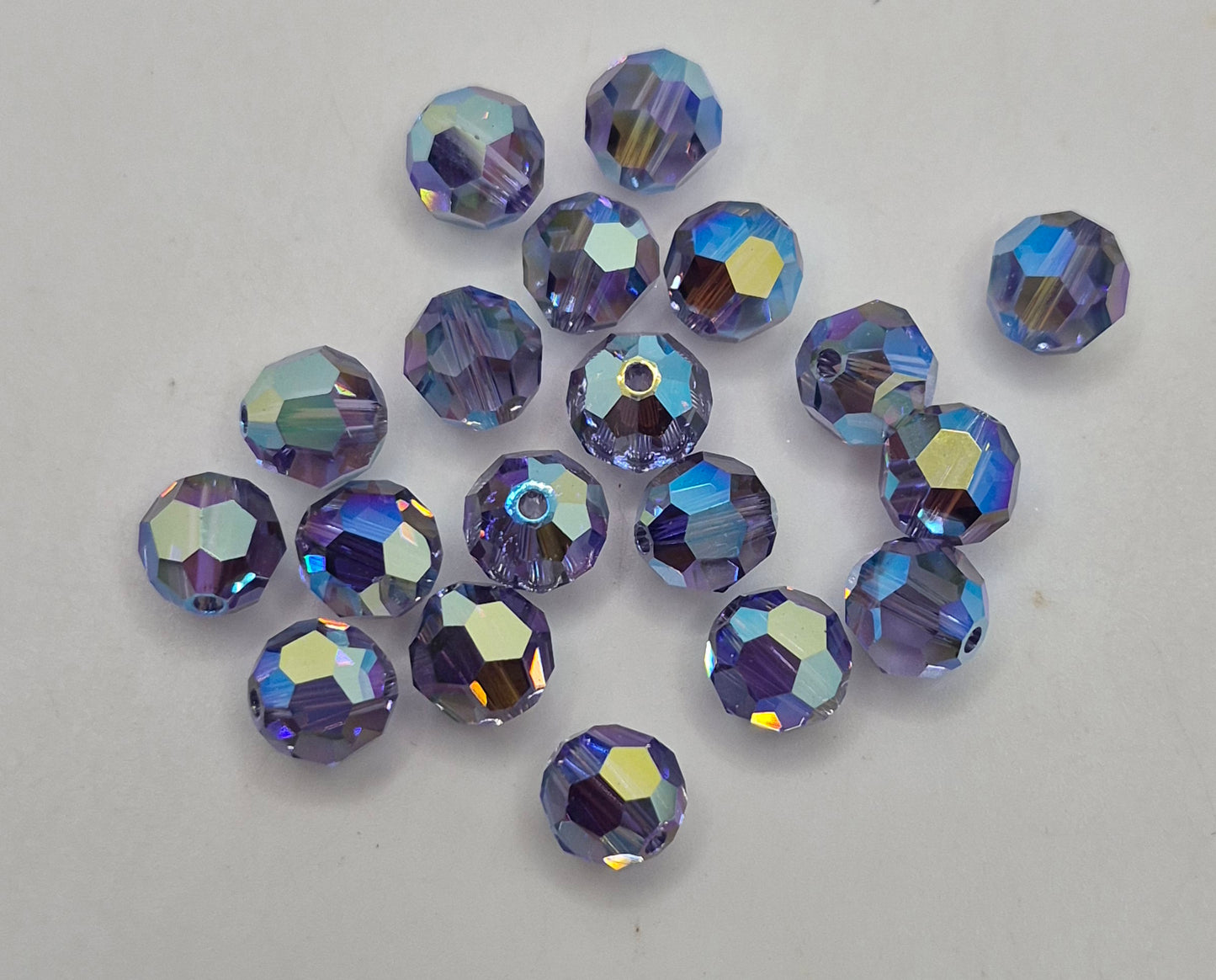 #5000 - Swarovski Crystal 8mm Round Beads w/ AB2X Effect; 6pc per pack