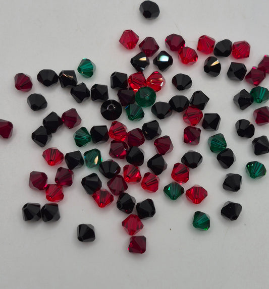 CLEARANCE MIX!  82pc Swarovski Crystal Mixed Darker Colors 5mm Bicone Beads; LAST ONE