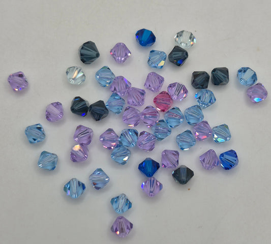 CLEARANCE MIX!  49pc Swarovski Crystal Mixed Lighter Colors 5mm Bicone Beads; LAST ONE (Copy)