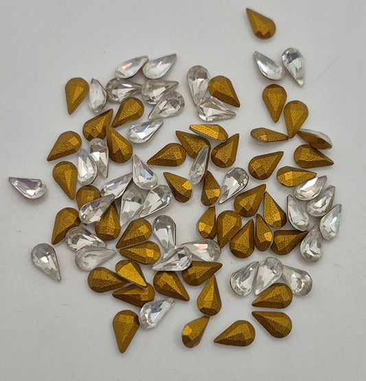 #4300 - Swarovski Crystal Clear Pear Shape 6x3.6mm Fancy Stone; 24pc per pack