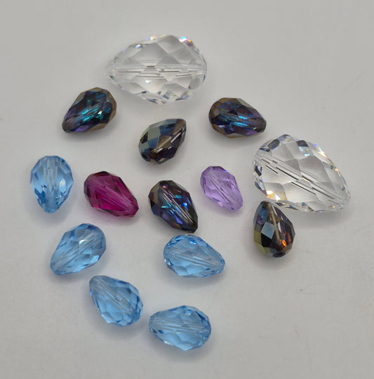 CLEARANCE MIX!  14pc Swarovski Crystal Teardrop 5500 Bead Mix; LAST ONE