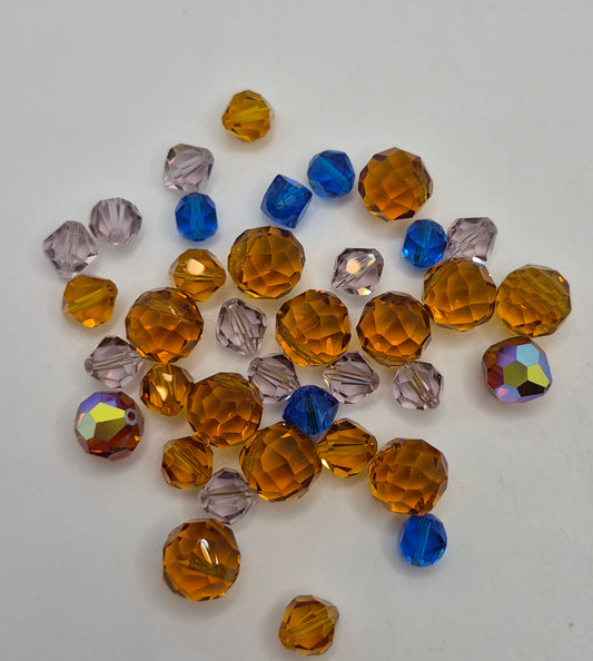CLEARANCE MIX!  37pc Swarovski Crystal Bead Mix - Mixed Shapes, Colors
