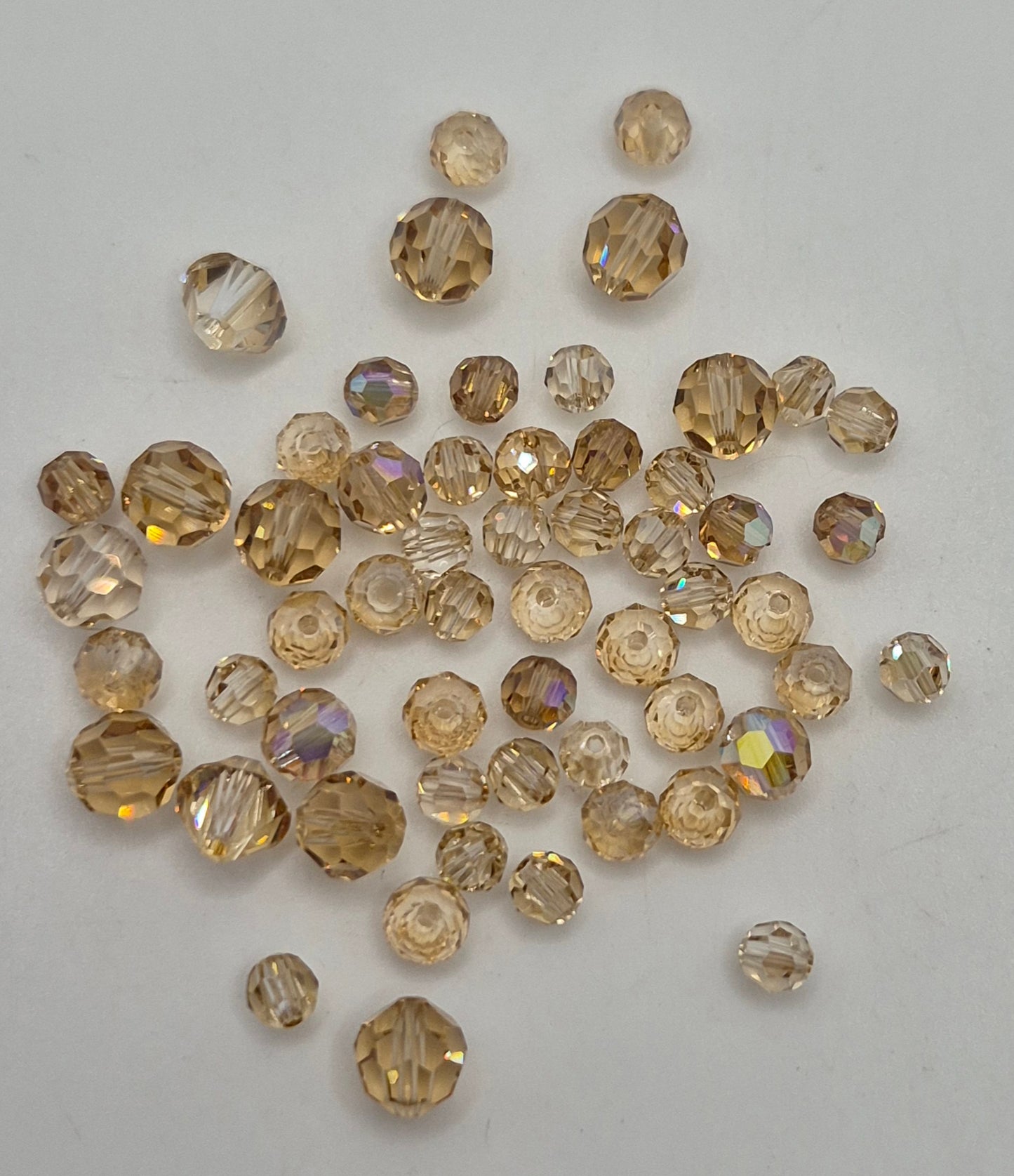 CLEARANCE MIX!  57pc Swarovski Crystal Golden Shadow & Lt Colorado Topaz Bead Mix; LAST ONE
