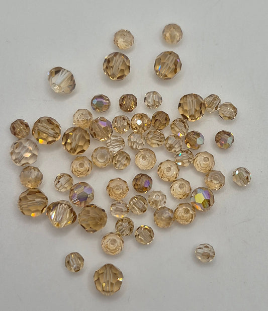 CLEARANCE MIX!  57pc Swarovski Crystal Golden Shadow & Lt Colorado Topaz Bead Mix; LAST ONE