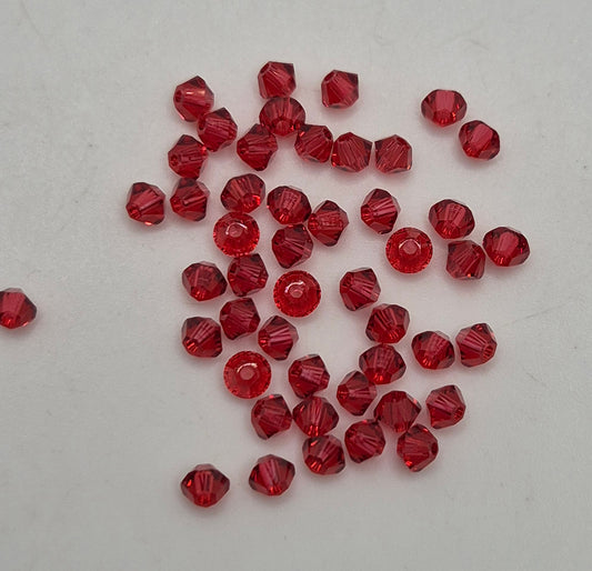 #5328 - 48pc Swarovski Crystal Scarlet 3mm Bicone Beads; LAST ONE