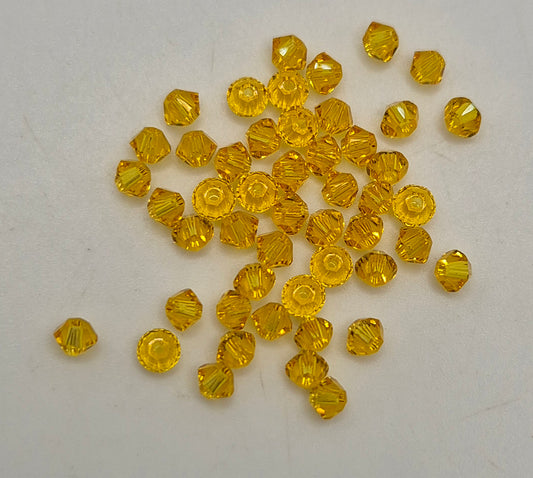 #5328 - 48pc Swarovski Crystal Sunflower 3mm Bicone Beads; LAST ONE