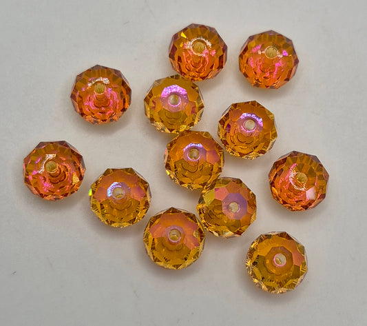#5040 - 12pc Swarovski Crystal Astrial Pink 8mm Briolette/ Donut Beads; LAST ONE