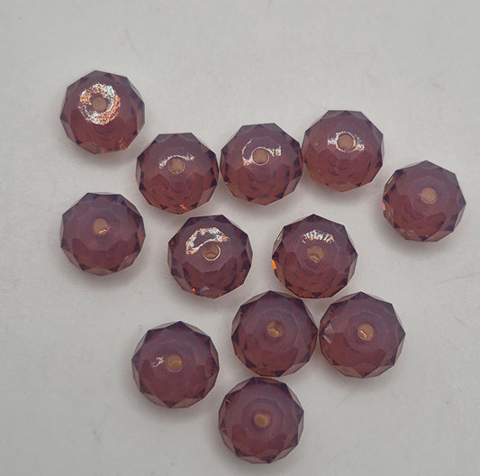 #5040 - 12pc Swarovski Crystal Cyclamen Opal 8mm Briolette/ Donut Beads; LAST ONE