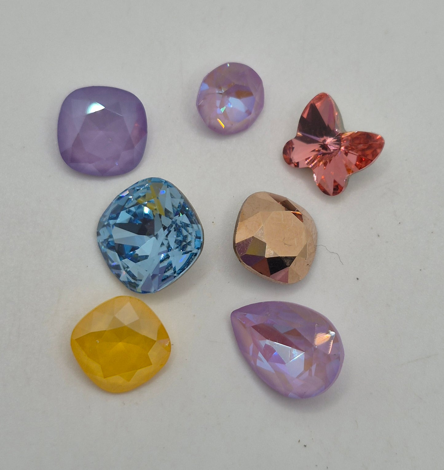 CLEARANCE MIX!  7pc Swarovski Crystal Pointed Back Fancy Stones; Mixed Shapes & Colors