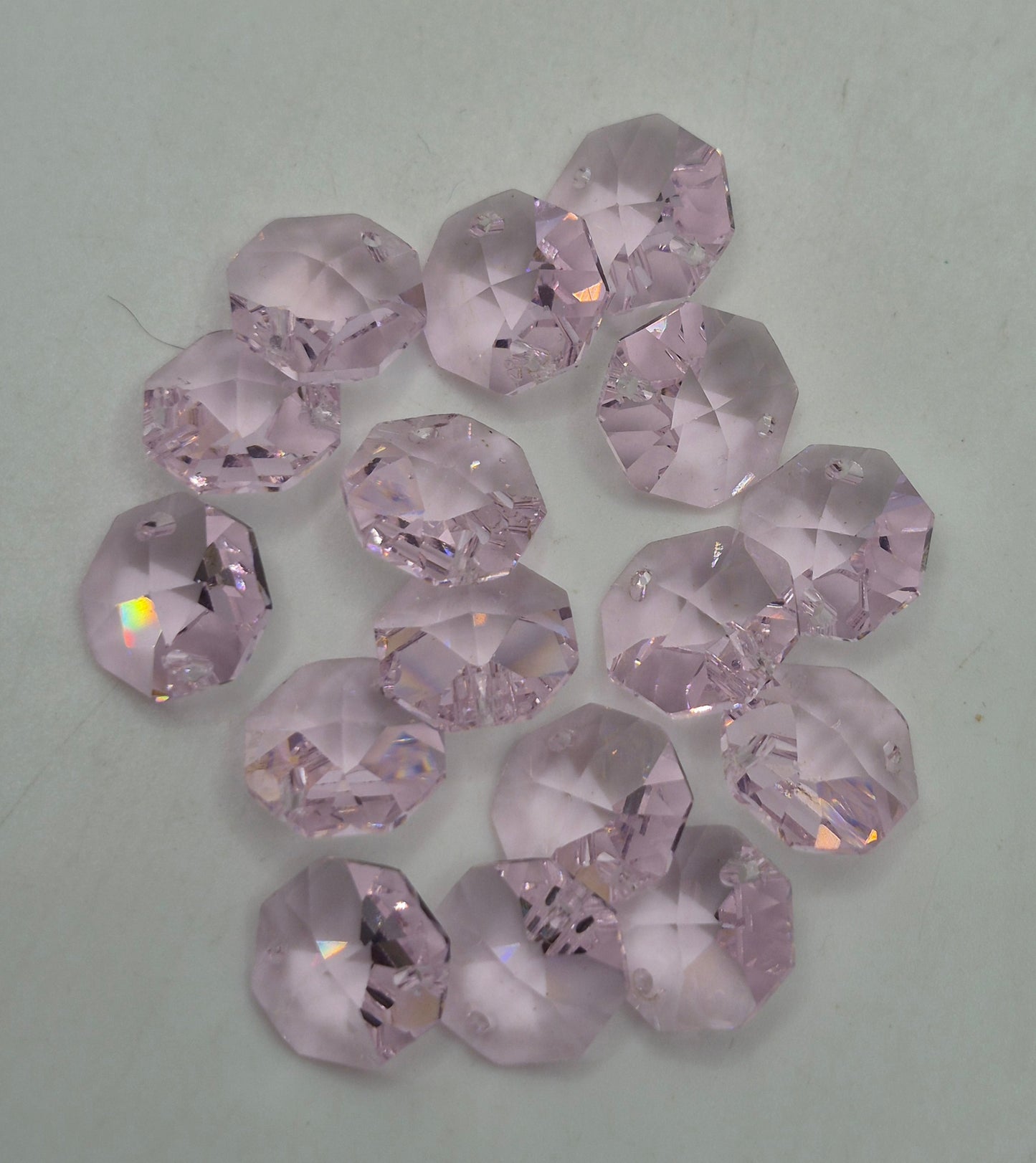 AMAZING DEAL! 10pc Swarovski Crystal Rosaline 12mm 2-Hole Octagon Prisms