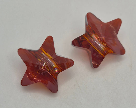 #5714 - Swarovski Crystal Red Magma 14mm Star Beads; 2pc per pack