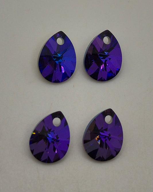 #6128 - 4pc Swarovski Crystal Heliotrope 10mm Mini Pear Pendants; LAST ONE