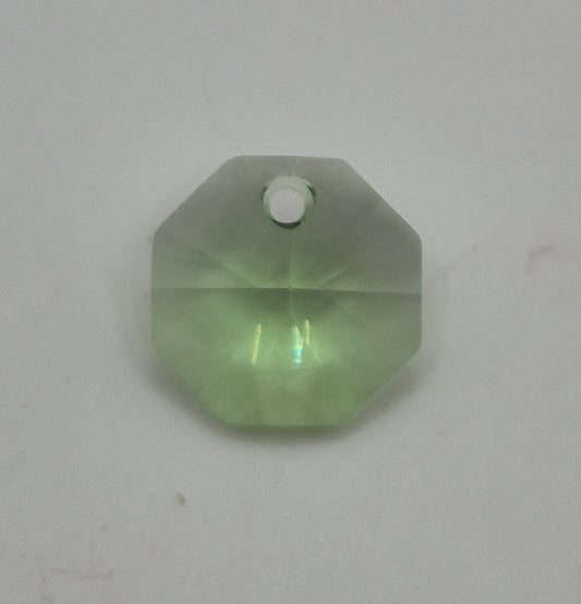 #6401 - Swarovski Crystal Peridot 14mm 1 Hole Octagon Pendant; LAST ONE