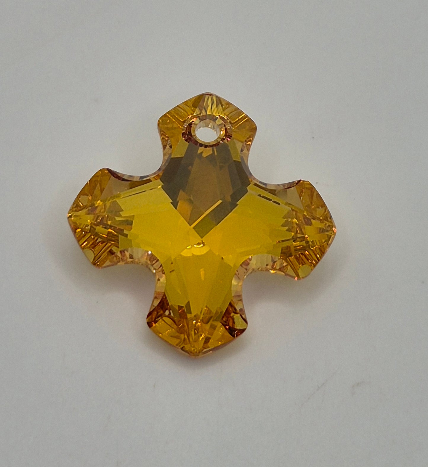 #6867 - Swarovski Crystal Metallic Sunshine 28mm Greek Cross Pendant; LAST ONE