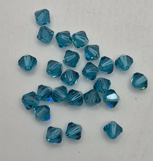 #5328 - 24pc Swarovski Crystal Indicolite 5mm Bicone Beads; LAST ONE