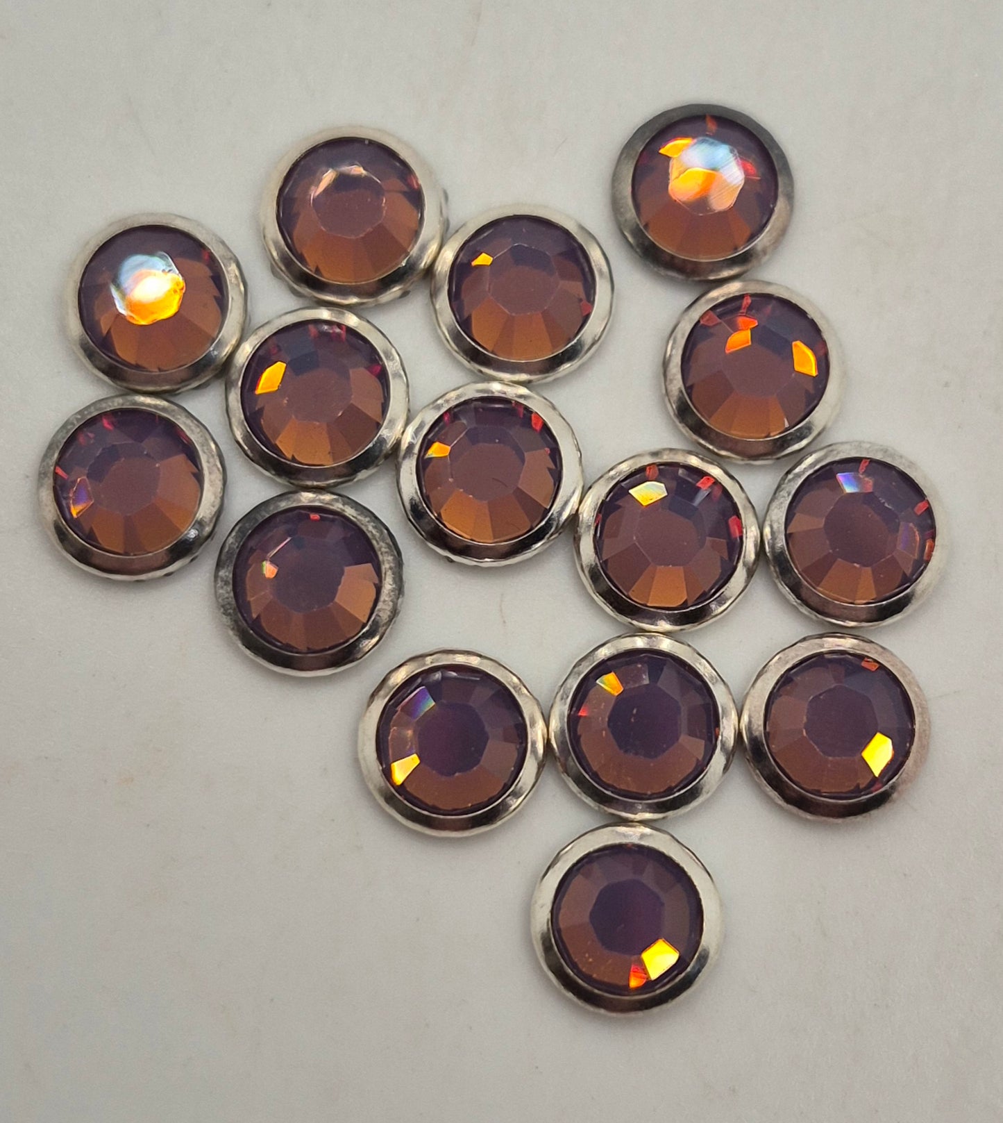 #2029 - Swarovski Crystal Silver Rimmed ss34 Round Rhinestones; Hotfix; 12pc per pack