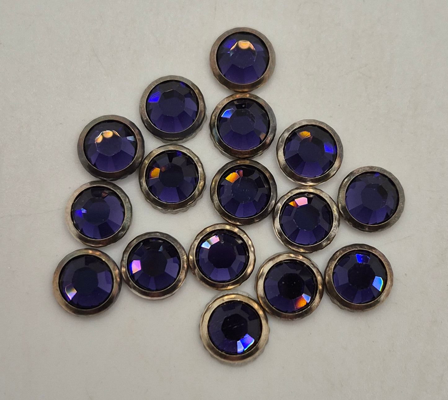 #2029 - Swarovski Crystal Silver Rimmed ss34 Round Rhinestones; Hotfix; 12pc per pack
