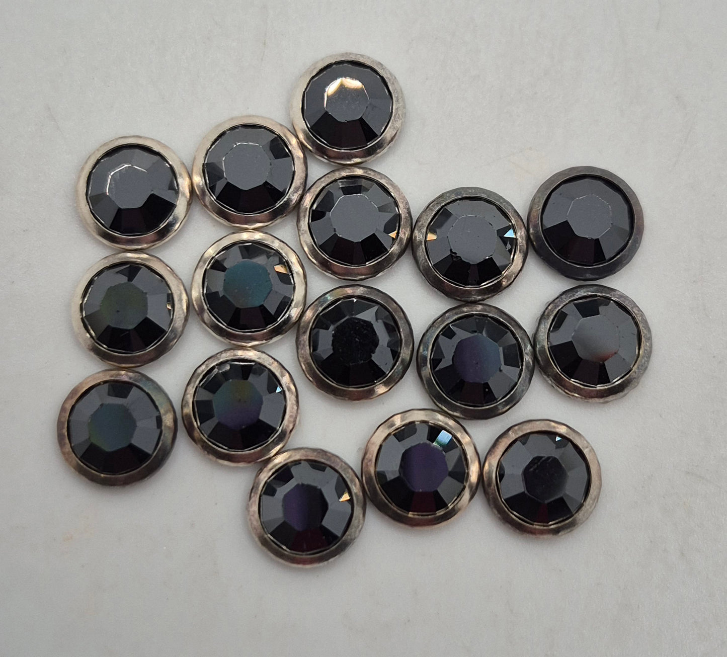 #2029 - Swarovski Crystal Silver Rimmed ss34 Round Rhinestones; Hotfix; 12pc per pack