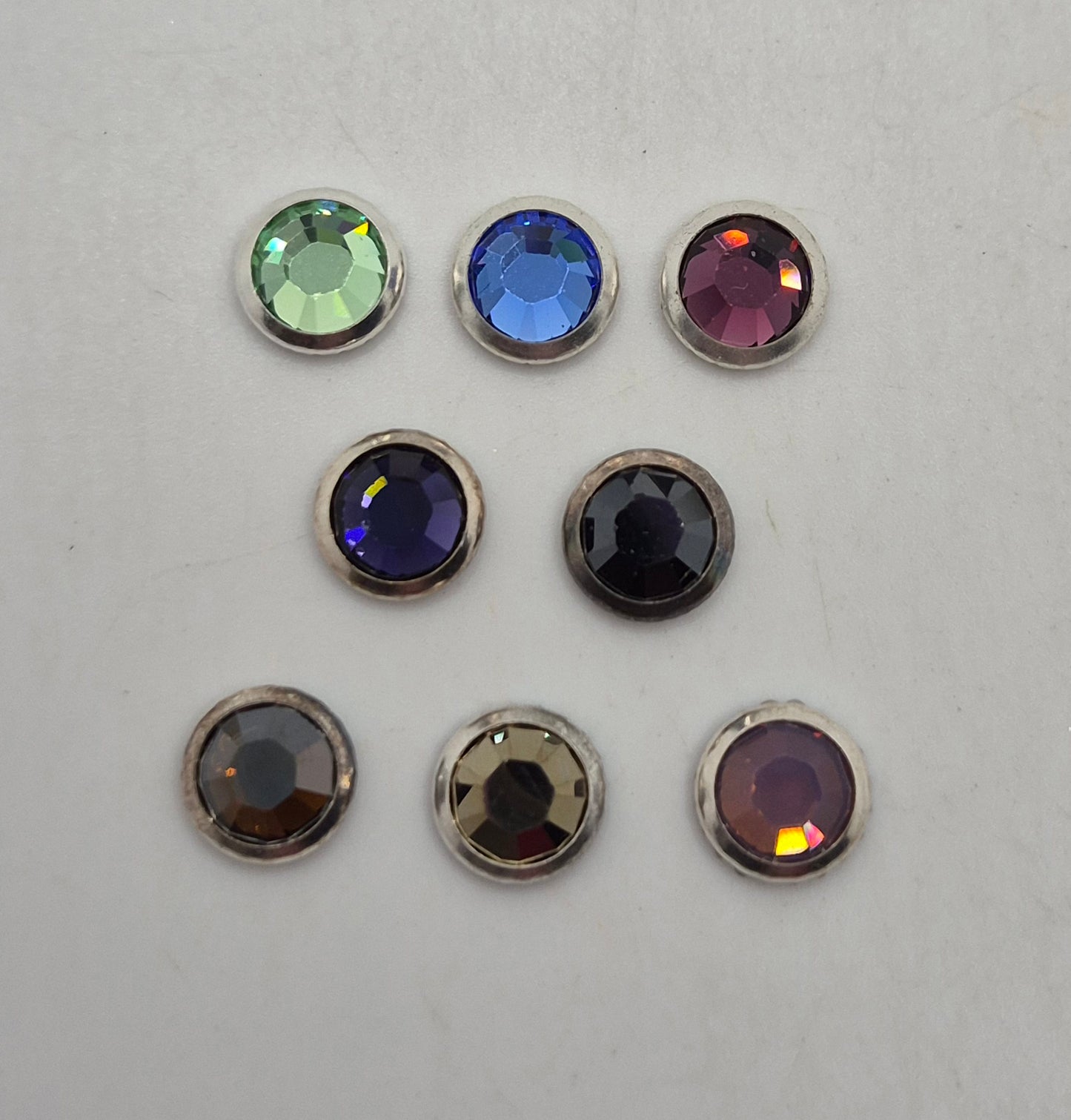 #2029 - Swarovski Crystal Silver Rimmed ss34 Round Rhinestones; Hotfix; 12pc per pack