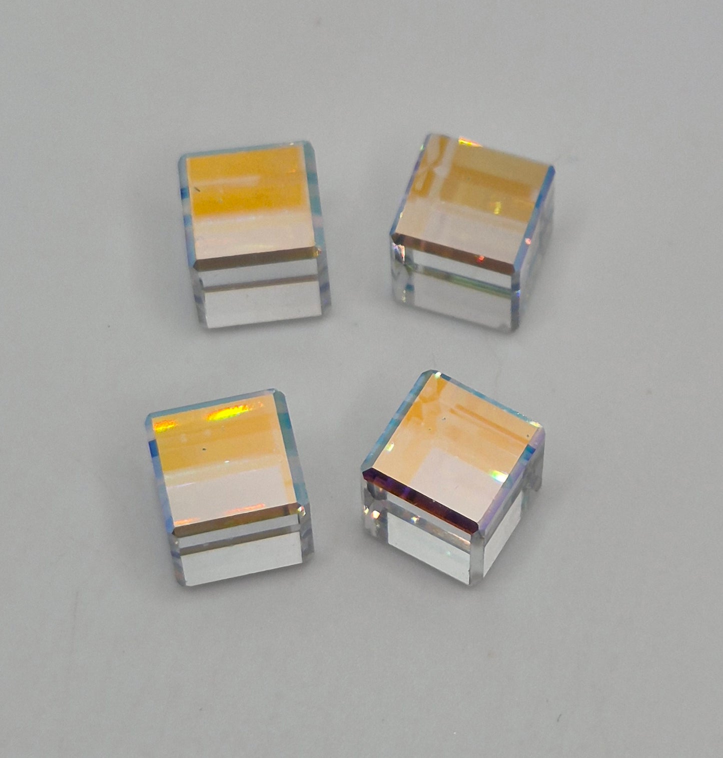 #4840 - Swarovski Crystal 8mm Full Flatback Cube Fancy Stone; 4pc per pack