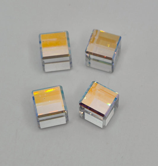 #4840 - Swarovski Crystal 8mm Full Flatback Cube Fancy Stone; 4pc per pack