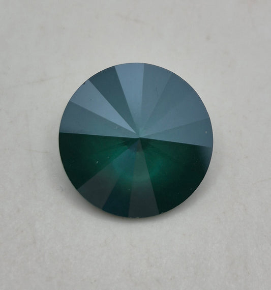 #1122 - Swarovski Crystal Royal Green 14mm Rivoli Pointed Back Stone; LAST ONE