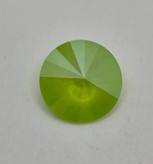 #1122 - Swarovski Crystal Lime 14mm Rivoli Pointed Back Stone; LAST ONE