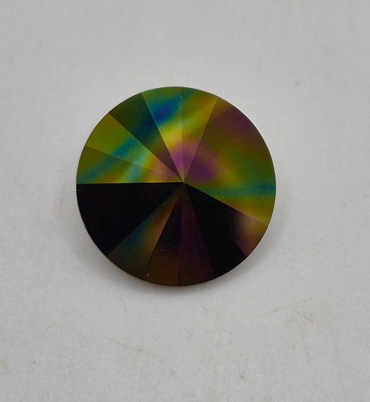 #1122 - Swarovski Crystal Rainbow Dark 14mm Rivoli Pointed Back Stone; LAST ONE