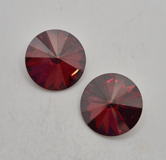 #1122 - 2pc Swarovski Crystal Purple Haze 12mm Round Rivoli Stones; LAST ONE