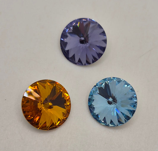 CLEARANCE MIX - 3pc Swarovski Crystal 10mm Rivoli 1122 Stones