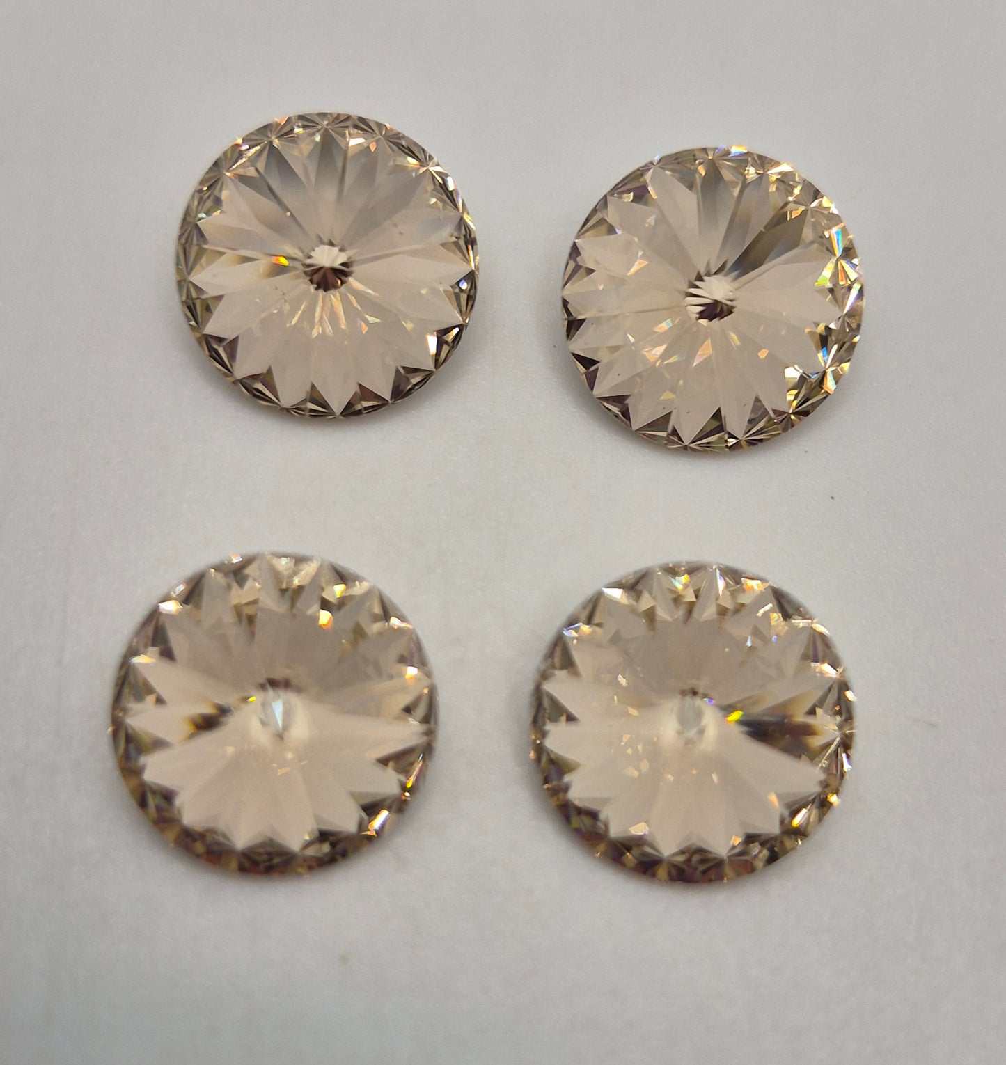 #1122 - 4pc Swarovski Crystal Silk 10mm Rivoli Stones; LAST ONE