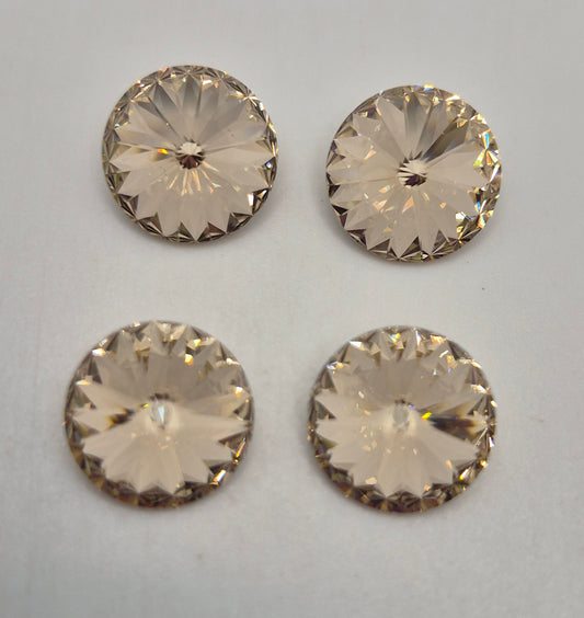 #1122 - 4pc Swarovski Crystal Silk 10mm Rivoli Stones; LAST ONE