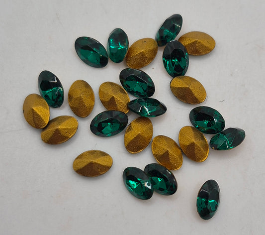 #4130/2 - 24pc Swarovski Crystal Emerald 6x4mm Oval Fancy Stones; LAST ONE
