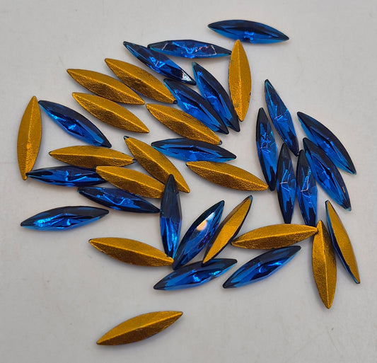 #4200/2 - 36pc Swarovski Crystal Capri Blue 15x9 Navette Fancy Stones; LAST ONE